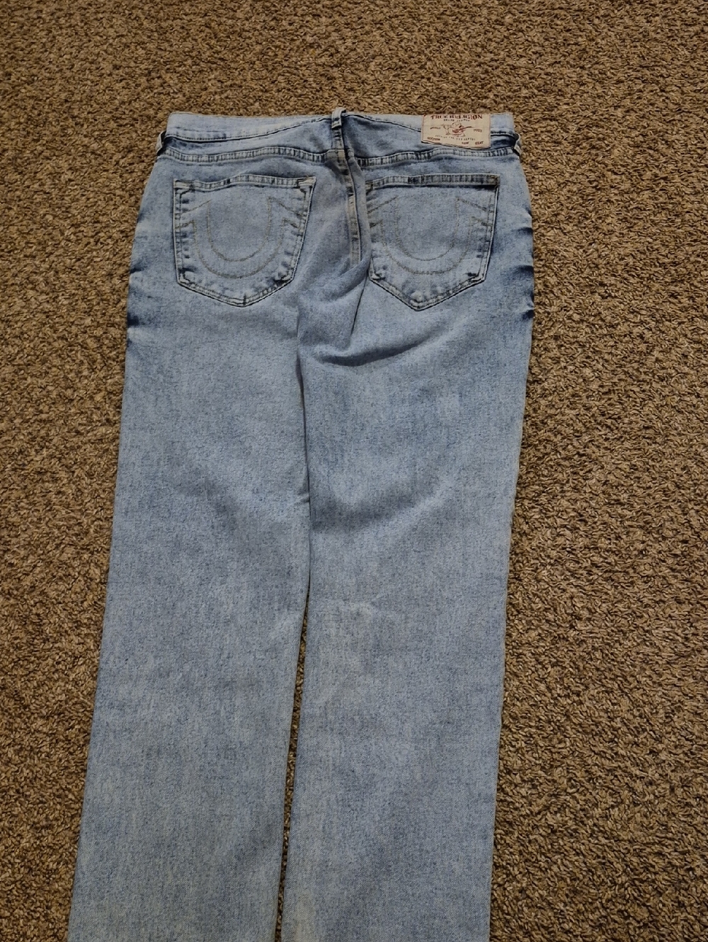 True Religion Men's Relaxed Light Blue Jeans
